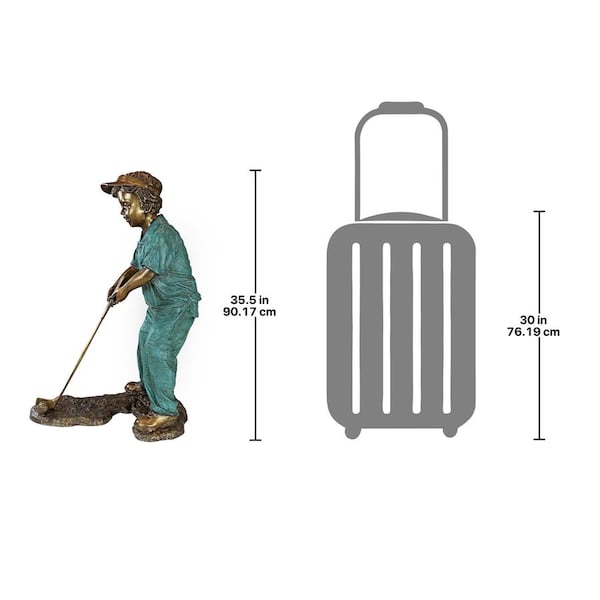 Design Toscano Gabe The Boy Golfer Cast Bronze Garden Statue - PN6549