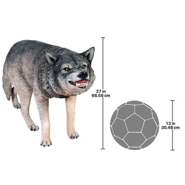 Design Toscano Call of the Wild: Growling Gray Wolf Statue - NE100096