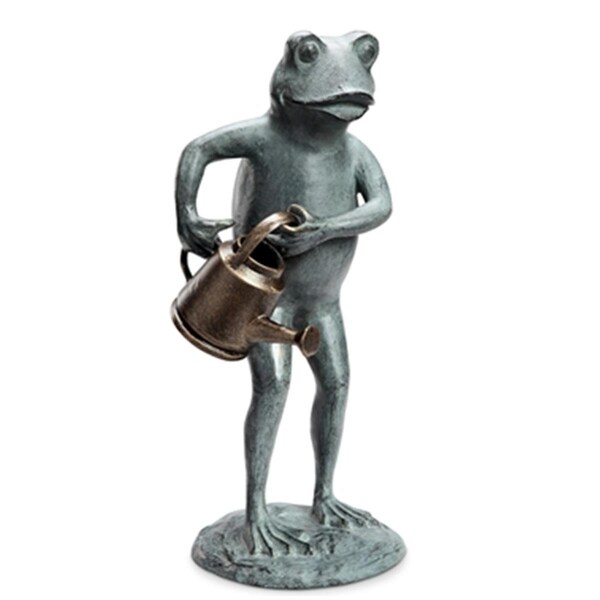 Spi Home Frog with Watering Can Garden - 19 x 9 x 8.5 in. - 34253