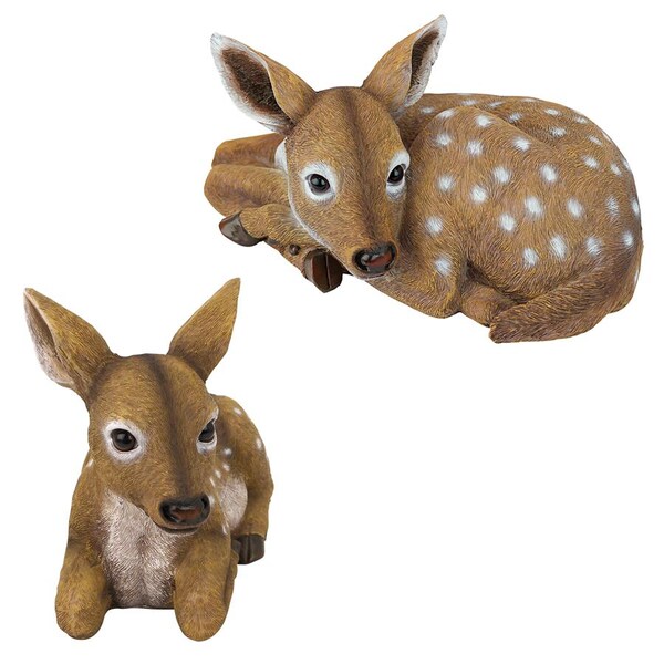 Design Toscano Darby and Hershel the Forest Fawns Baby Deer Statue Collection - QM927871