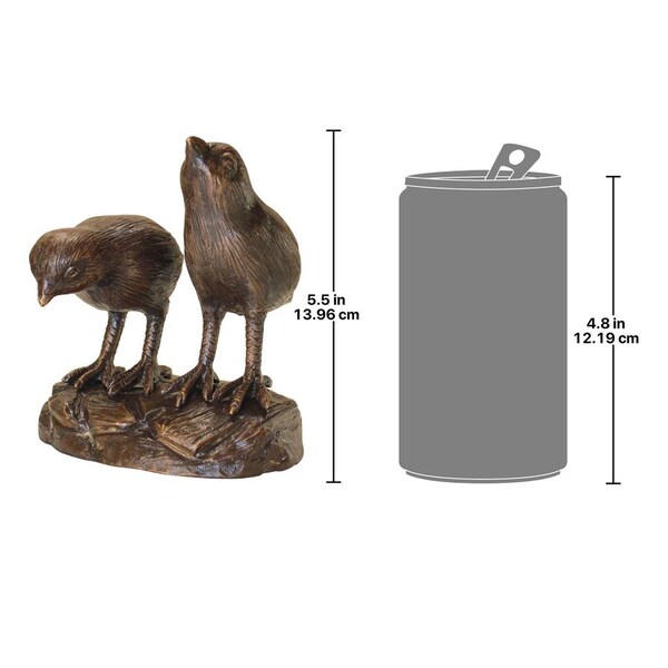 Design Toscano Twin Baby California Quail Solid Cast Bronze Garden Statue - PN6677