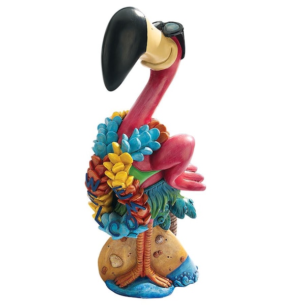 Design Toscano Flamingo Frank in Paradise: Pink Flamingo Garden Statue - HF616723