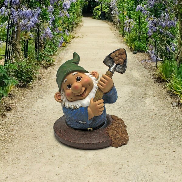 Design Toscano Shoveling Sam, the Garden Gnome Statue - QM2469600