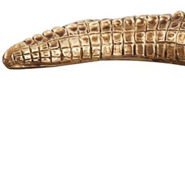 Homeroots Golden Crocodile Brass Finish Sculpture - 384167
