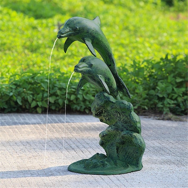 Grandoldgarden 25.50 x 17.50 x 12 in. Leaping Dolphins Garden Spitter - GR3739697