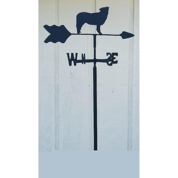 The Lazy Scroll Border Collie Garden Mount Weathervane - BORDERCOLLIEIN