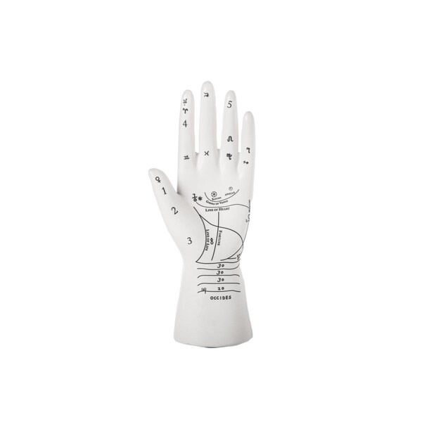 Urban Trends Collection Ceramic Palmistry Hand Decor Sculpture, Matte White - 45034