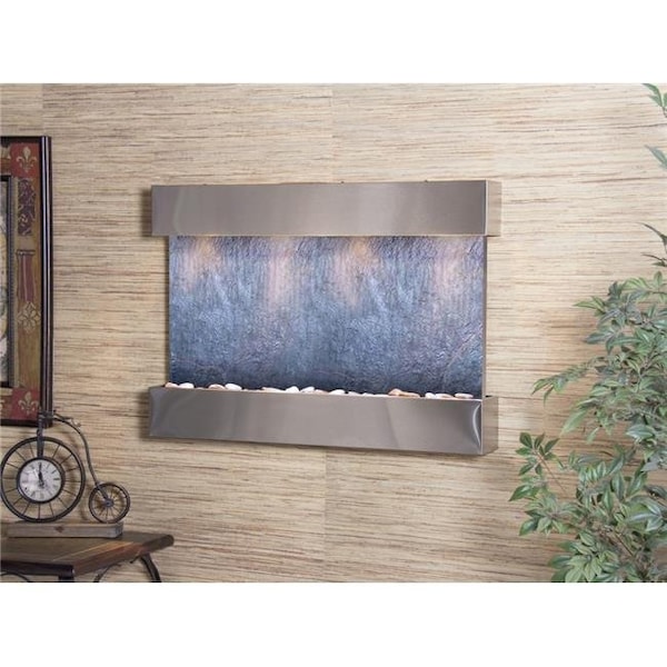 Adagio Adagio RCS2011 Reflection Creek Stainless Steel Black Featherstone Wall Fountain - RCS2011