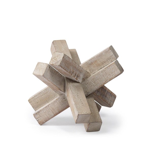 Palacedesigns 6 x 7 x 7 in. Light Brown Wooden Sculpture - PA3095299