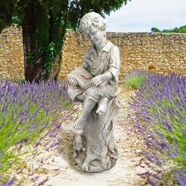 Design Toscano Sebastian the Reading Child Garden Statue - JQ9635
