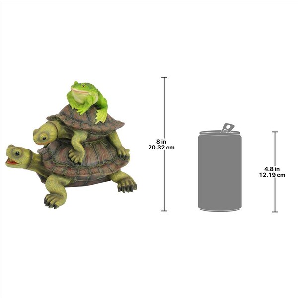 Design Toscano Along for the Ride, Frog and Turtles Spitter Piped Statue - QM2854700