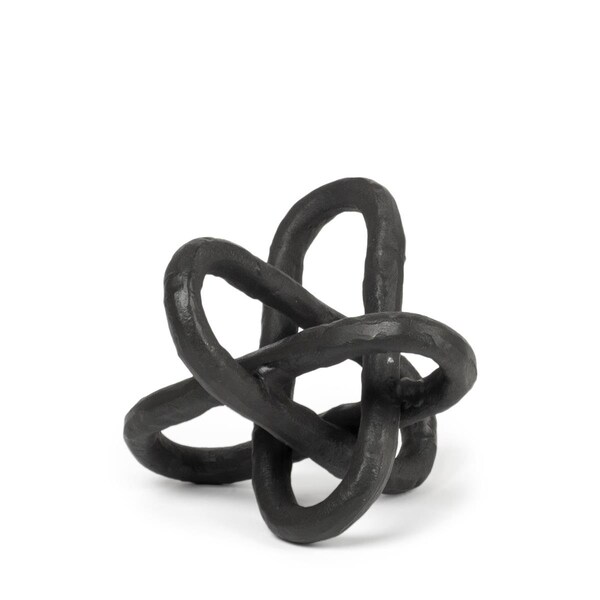 Homeroots 7 x 7 x 7 in. Petite Black Metal Chain Link Sculpture - 392513
