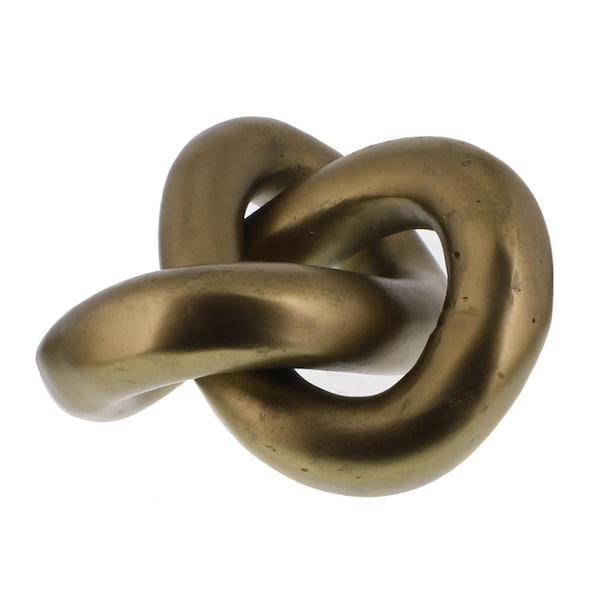 Palacedesigns Gold Metal Knot Sculpture Brass 4.5in. x 9in. x 9in. - PA3091312