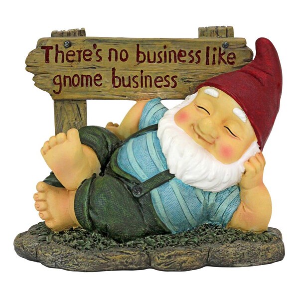Design Toscano Irving Gnomlin Resting on His Laurels Garden Gnome Statue - QL306802