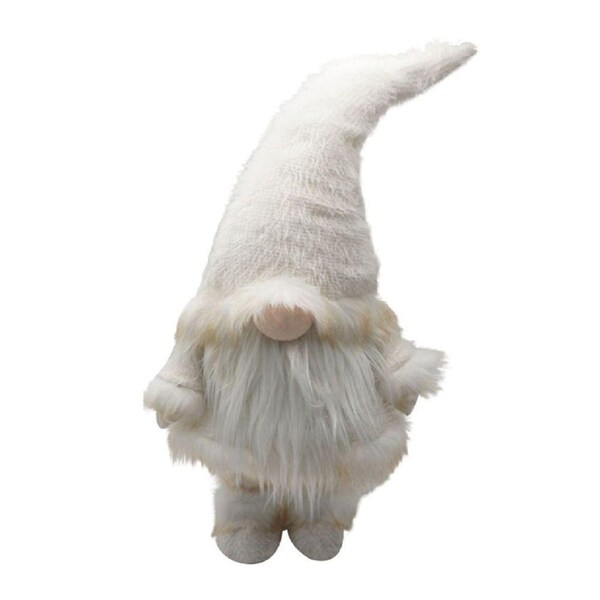 Homeroots 29.9 x 11.8 x 8.3 in. Winter White Chic Fabric Gnome - 399292