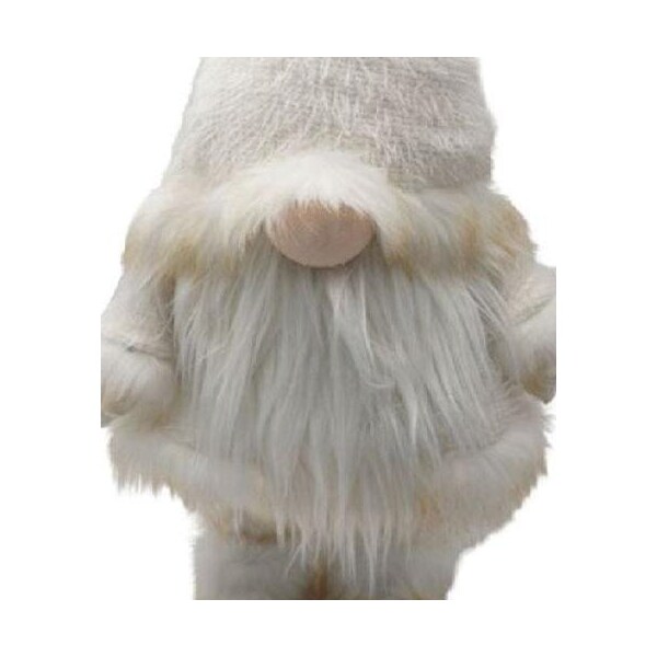 Homeroots 29.9 x 11.8 x 8.3 in. Winter White Chic Fabric Gnome - 399292
