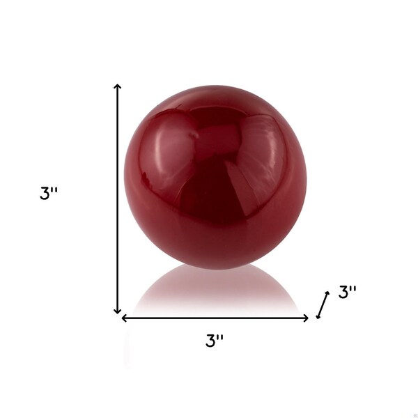 Homeroots Red Poppy Enameled Aluminum Spheres - Set of 2 - 383771