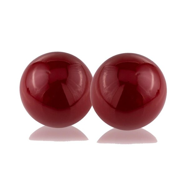 Homeroots Red Poppy Enameled Aluminum Spheres - Set of 2 - 383771