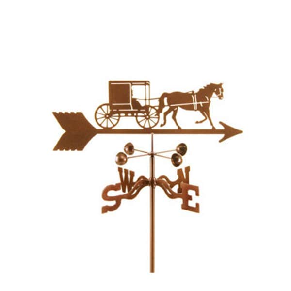 Ez Vane EZ Vane EZ1508-RF Amish Horse & Buggy Weathervane with Roof Mount - EZ1508-RF
