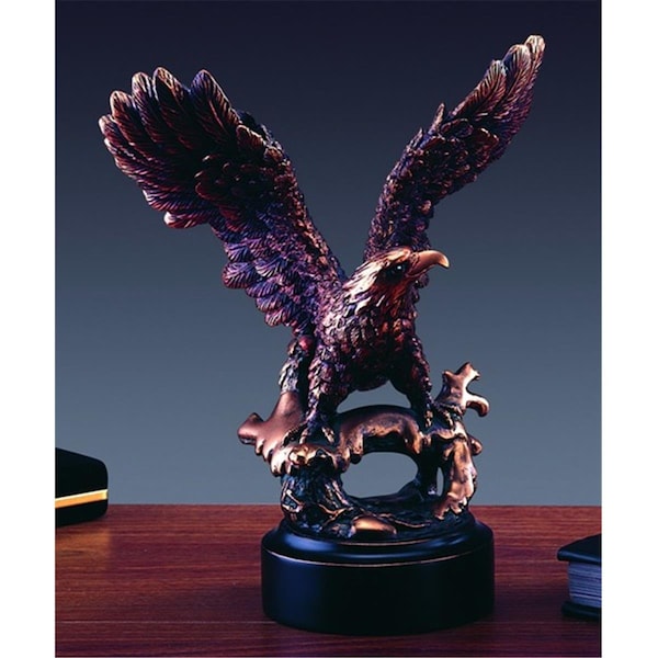 Marian Imports F Eagle Bronze Plated Resin Sculpture - 7 x 4.5 x 8.5 in. - 11112
