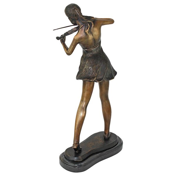 Design Toscano The Young Violinist Bronze Sculpture - SU002