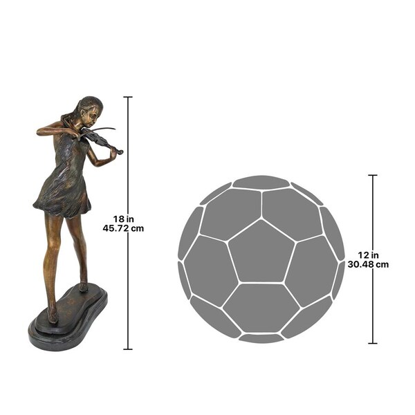 Design Toscano The Young Violinist Bronze Sculpture - SU002