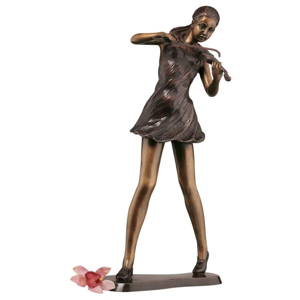 Design Toscano The Young Violinist Bronze Sculpture - SU002