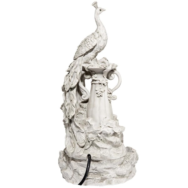 Design Toscano Staverden Castle Peacock Sculptural Fountain - KY6178