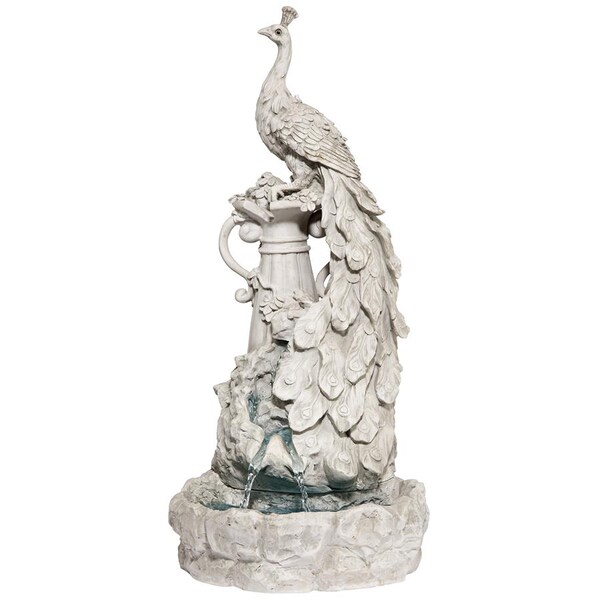 Design Toscano Staverden Castle Peacock Sculptural Fountain - KY6178