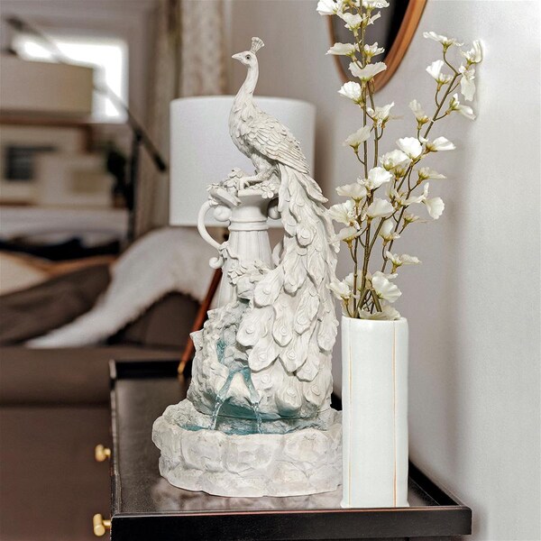 Design Toscano Staverden Castle Peacock Sculptural Fountain - KY6178