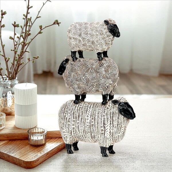 Design Toscano Stacked Sheep Spirit Animal Statue - QL1502
