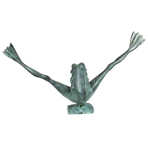 Design Toscano Crazy Legs, Leap Frog Bronze Garden Statue: Large - PK2339