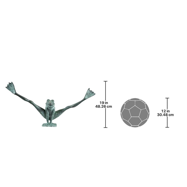 Design Toscano Crazy Legs, Leap Frog Bronze Garden Statue: Large - PK2339