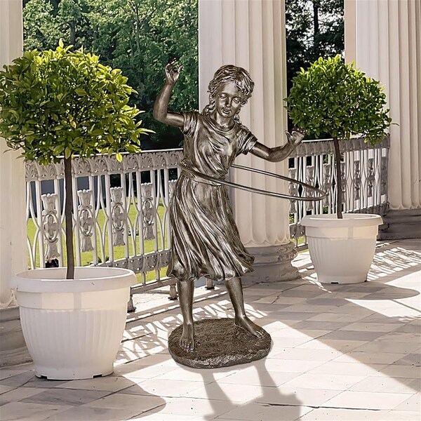Design Toscano Harriet Hula Hooping Girl Garden Statue - KY1210