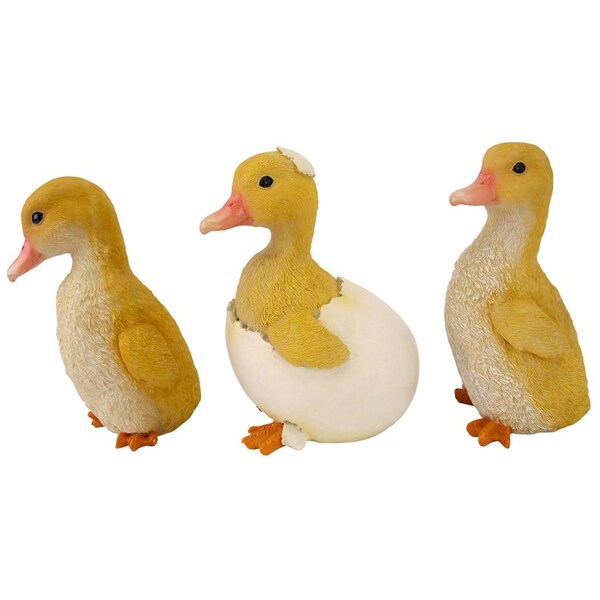 Design Toscano Duckling Brood Garden Statues: Set of Three - QM200