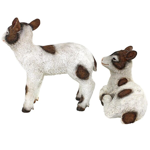 Design Toscano New Kids on the Farm Baby Goat Animal Statues: Set of Two - QM92305