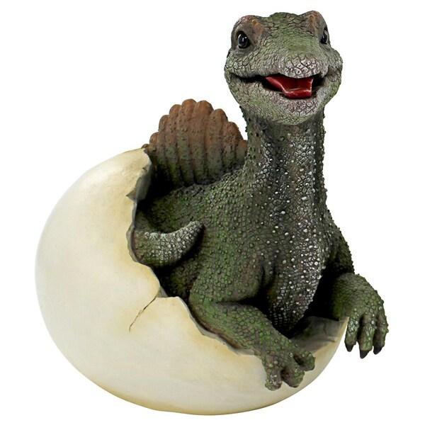 Design Toscano Prehistoric Spinosaurus Dinosaur Egg Hatchling Garden Statue - QM2824700