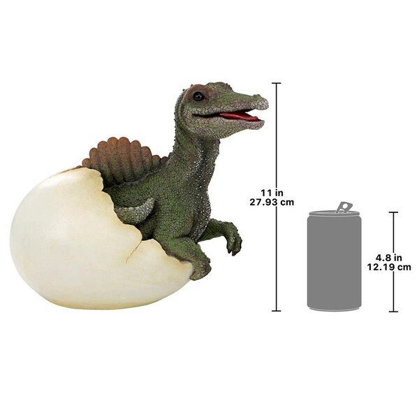 Design Toscano Prehistoric Spinosaurus Dinosaur Egg Hatchling Garden Statue - QM2824700