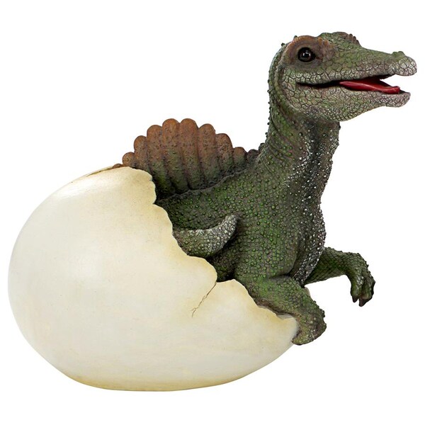 Design Toscano Prehistoric Spinosaurus Dinosaur Egg Hatchling Garden Statue - QM2824700