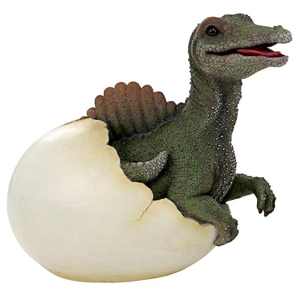 Design Toscano Prehistoric Spinosaurus Dinosaur Egg Hatchling Garden Statue - QM2824700