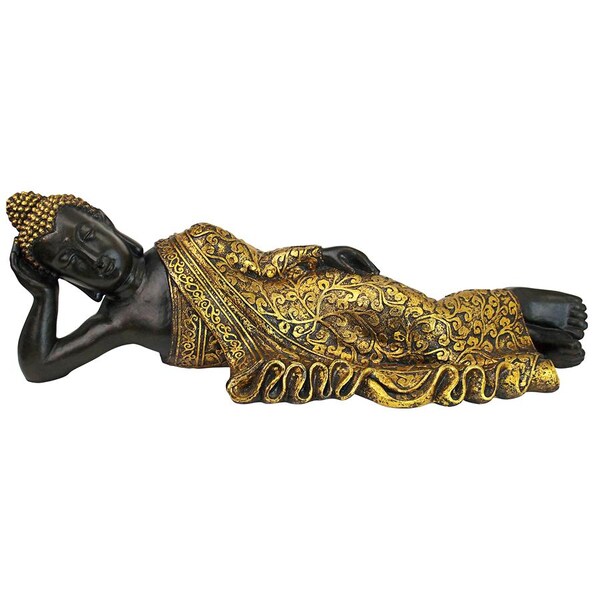 Design Toscano The Golden Kiss Reclining Buddha Statue - LY89060