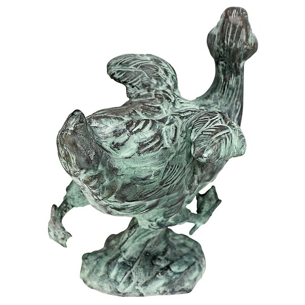 Design Toscano Lindell Pond Bronze Ducks Spitting Garden Statue: Dancing Duck - SU1017