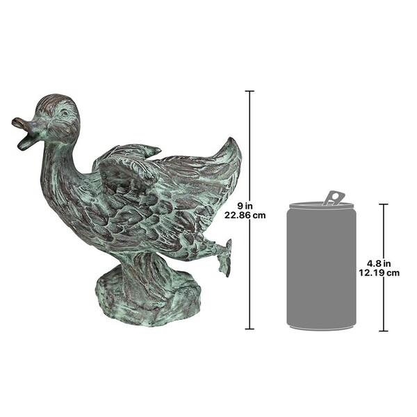 Design Toscano Lindell Pond Bronze Ducks Spitting Garden Statue: Dancing Duck - SU1017