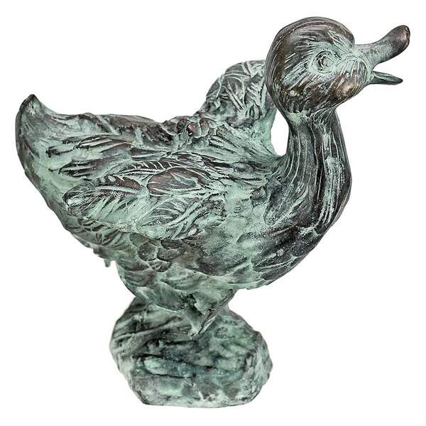 Design Toscano Lindell Pond Bronze Ducks Spitting Garden Statue: Dancing Duck - SU1017