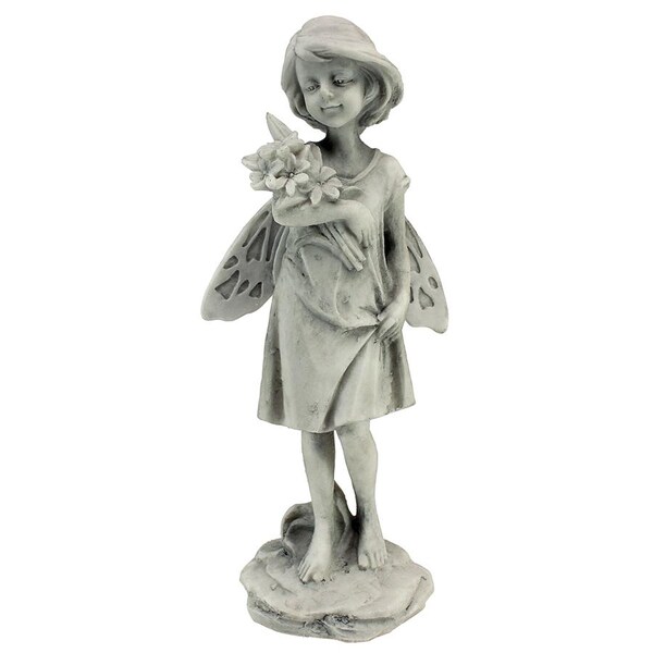 Design Toscano Rose Garden Fairy with Flowers Statue - SH9403611