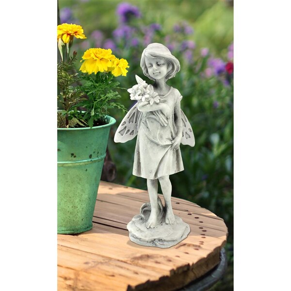 Design Toscano Rose Garden Fairy with Flowers Statue - SH9403611
