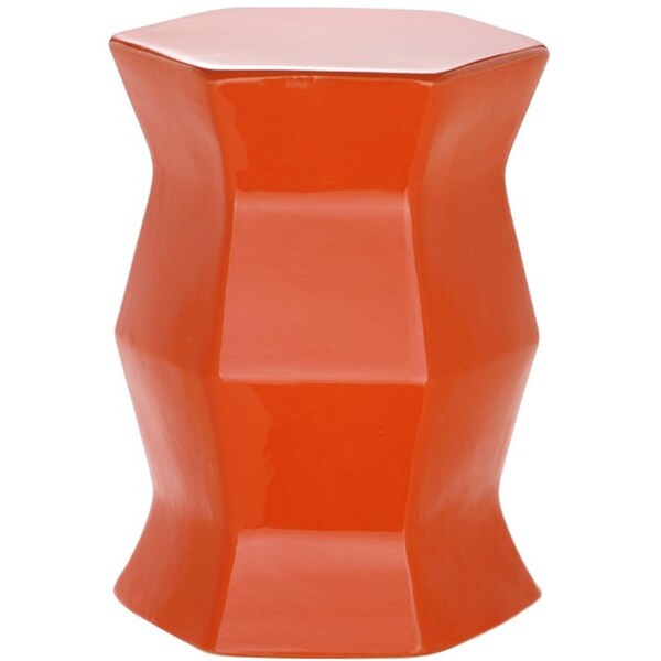 Safavieh 17 x 12 x 12 in. Modern Hexagon Garden Stool, Orange - ACS4542D