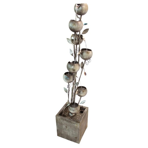 Design Toscano Abstract Floral Cascading Metal Tower Fountain - FU71751