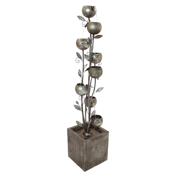 Design Toscano Abstract Floral Cascading Metal Tower Fountain - FU71751
