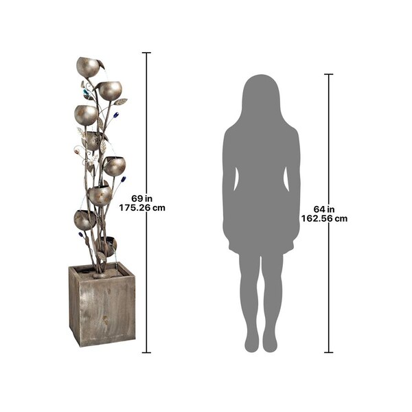 Design Toscano Abstract Floral Cascading Metal Tower Fountain - FU71751